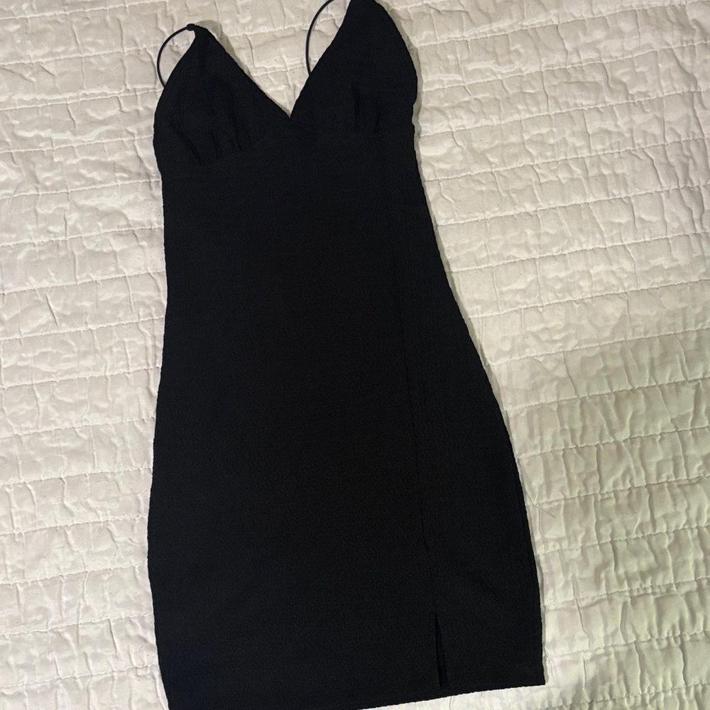 H&M Black Mini Dress with Spaghetti Straps
